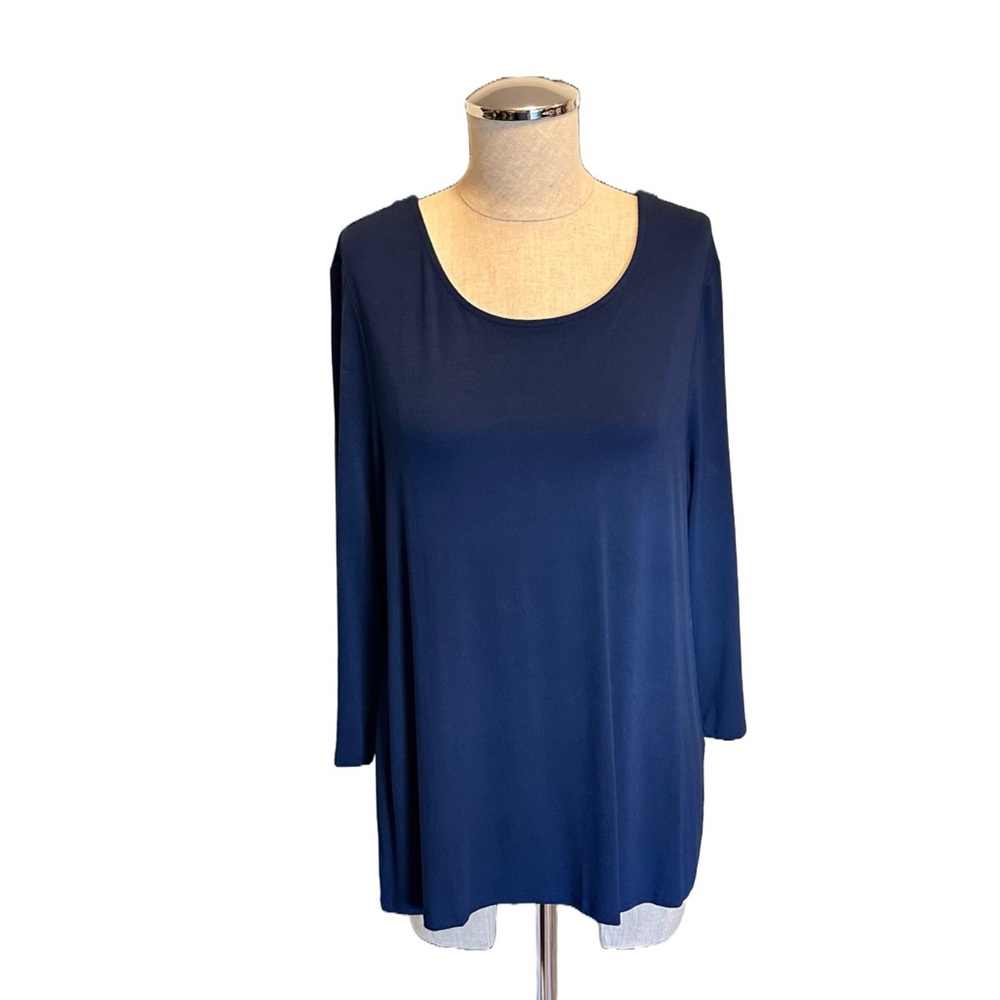 NWOT, Chico’s 3/4”SL Open Crossover Knit Top, Size 1